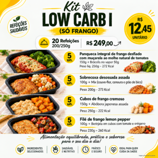 Kit Low Carb I-(Só Frango)-20Un -200/250g