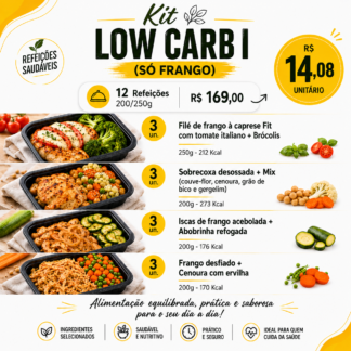 Kit Low Carb I-(Só Frango)-12Un -200/250g