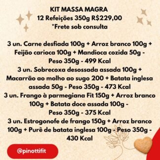 KIT MASSA MAGRA 12un - (Bovina e Frango) - 350g