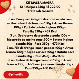 KIT MASSA MAGRA 12un - (Bovina e Frango) - 350g