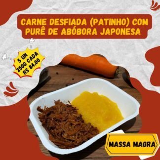 5 un. Carne desfiada com purê de abóbora japonesa 250g/cada