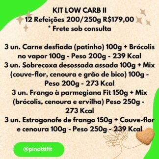 KIT LOW CARB II 12un - (Bovina e Frango) - 200/250g