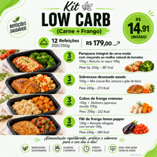 KIT LOW CARB 12un - (Carne + Frango) - 200/250g