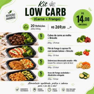 KIT LOW CARB 20un - (Carne + Frango) - 200/250g