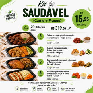 KIT SAUDÁVEL 20un-(Bovina e Frango)-300g