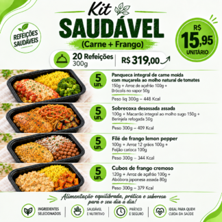 KIT SAUDÁVEL 20un-(Bovina e Frango)-300g