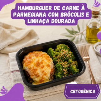 5 un Hambúrguer de carne à parmegiana com brócolis e linhaça 250g